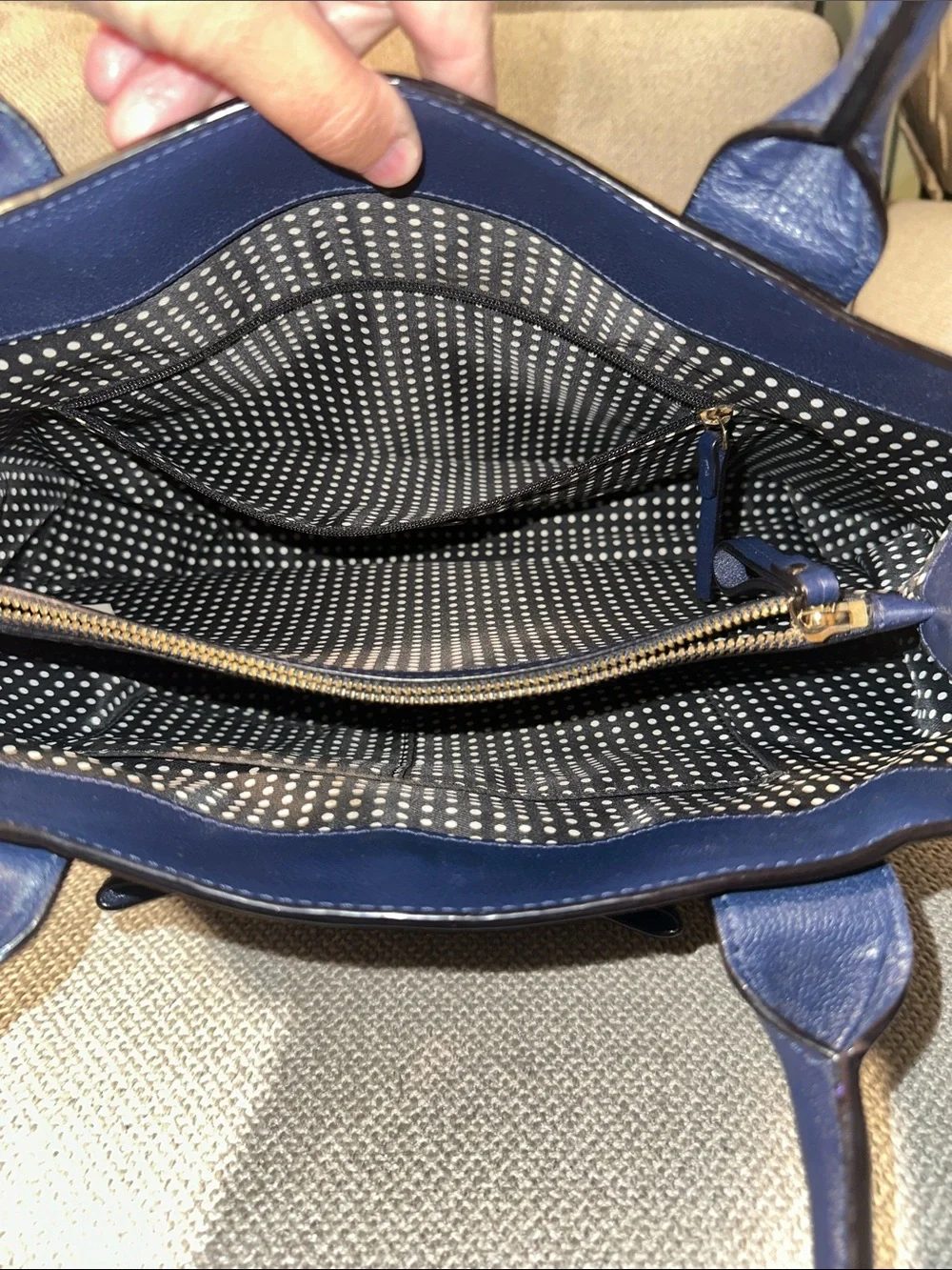 kate spade Navy Leather Bow Satchel shoulder bag
